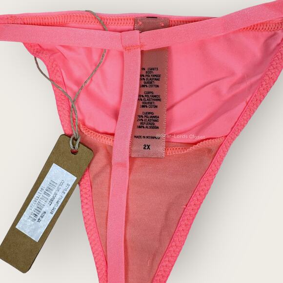 SKIMS Underwear Bundle | 2X Plus Size | T String Thong Violet Pink Neon Bright - Picture 6 of 7